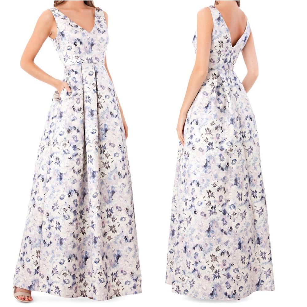 JS Collections Metallic Sleeveless Jacquard Dress size 4